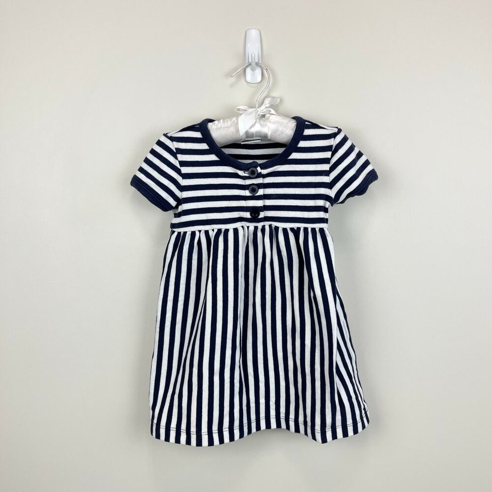 Hanna Andersson Short Sleeve Striped Play Dress 85 cm 2T